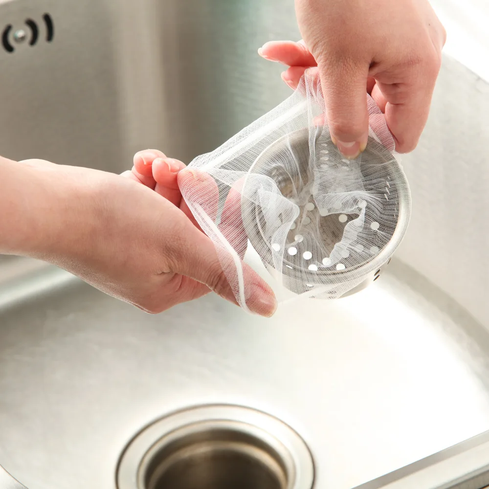 30/100 Pcs Residue Collector Sink Strainer Filter Net Bag Kitchen Bathroom Hair Isolation Clogging Prevent Drain 25 | Дом и сад