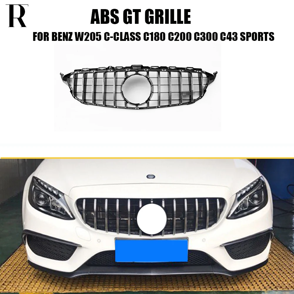 Передняя решетка для гриля ABS GT Benz W205 C205 S205 C180 C200 C300 C43 с AMG упаковкой 15 18 (без