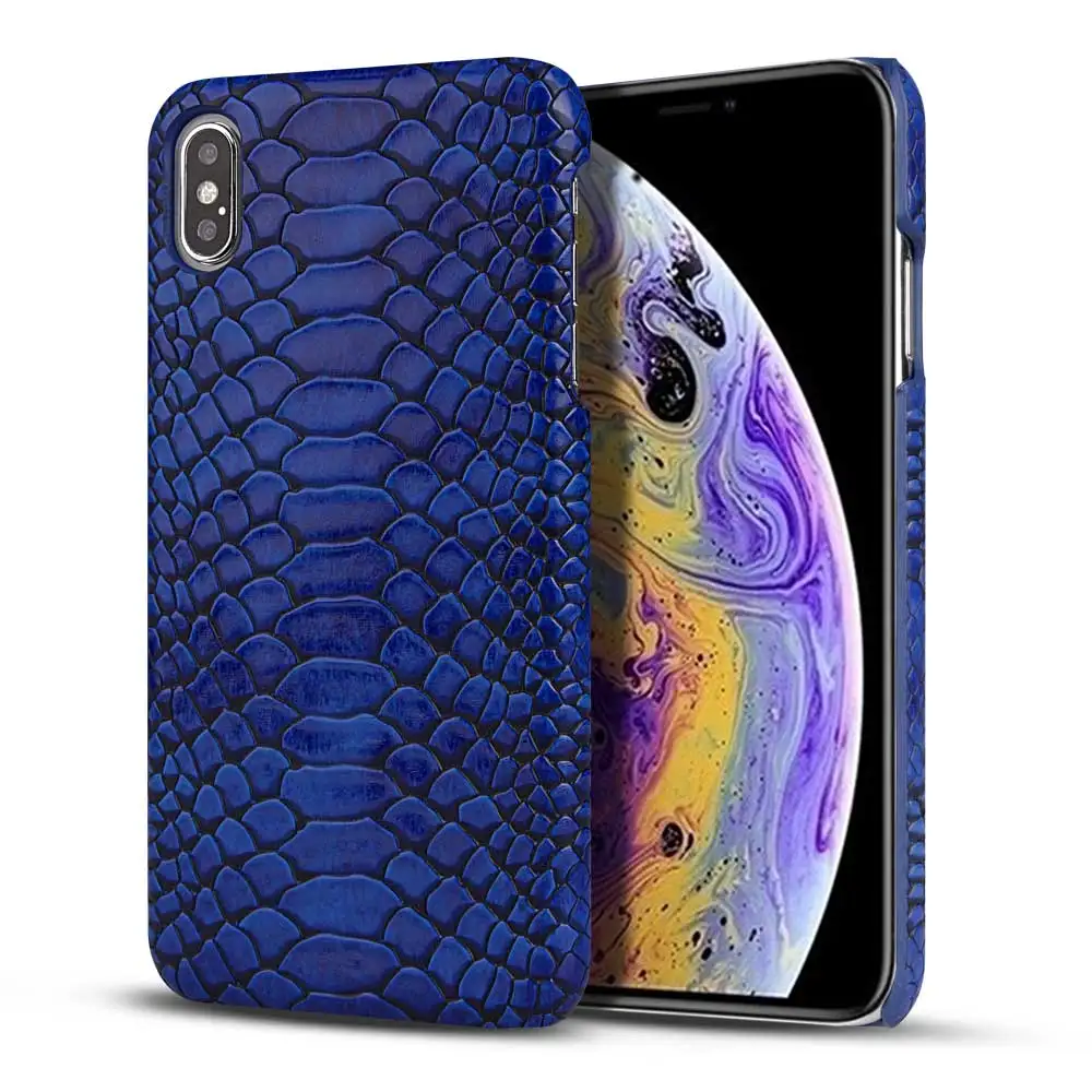 Роскошный кожаный чехол Boucho из змеиной кожи для iphone XS MAX XR X, жесткий пластиковый черный чехол для iphone 6 6s 7 8 plus, полуобернутый чехол