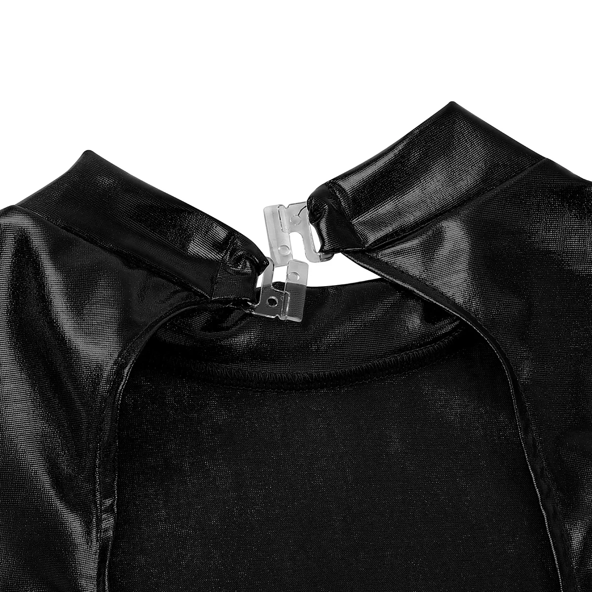 Женский Цельный купальник с длинными рукавами и ложным воротником металлическим