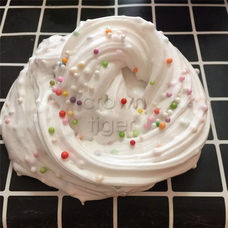 Радуга пушистый слизи хрустящая Пена/floame бусины/шарики клей для детей Дети