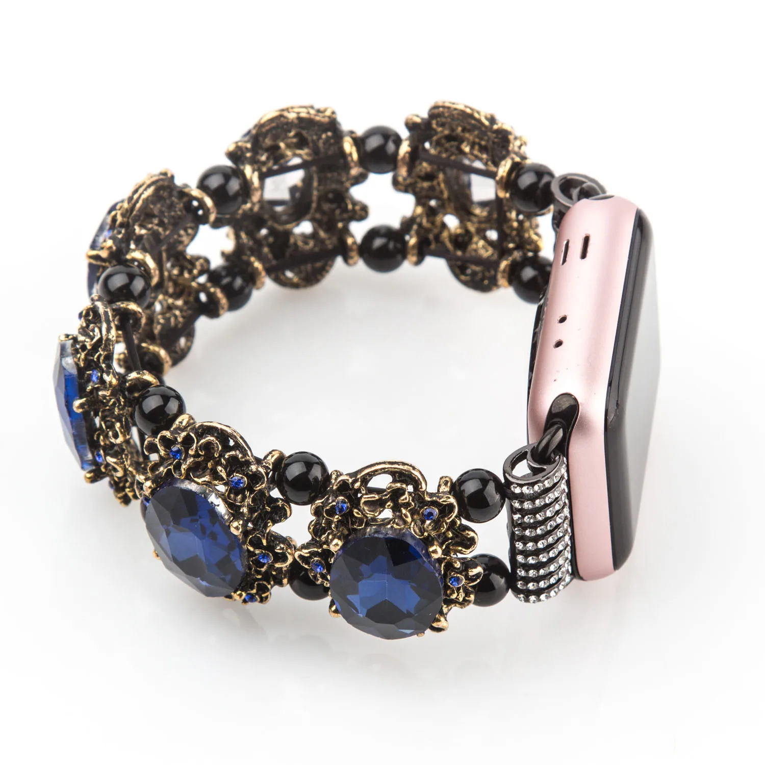 Красный синий шампань ювелирный браслет для Apple Watch Series 1 2 3 Band Драгоценный Камень