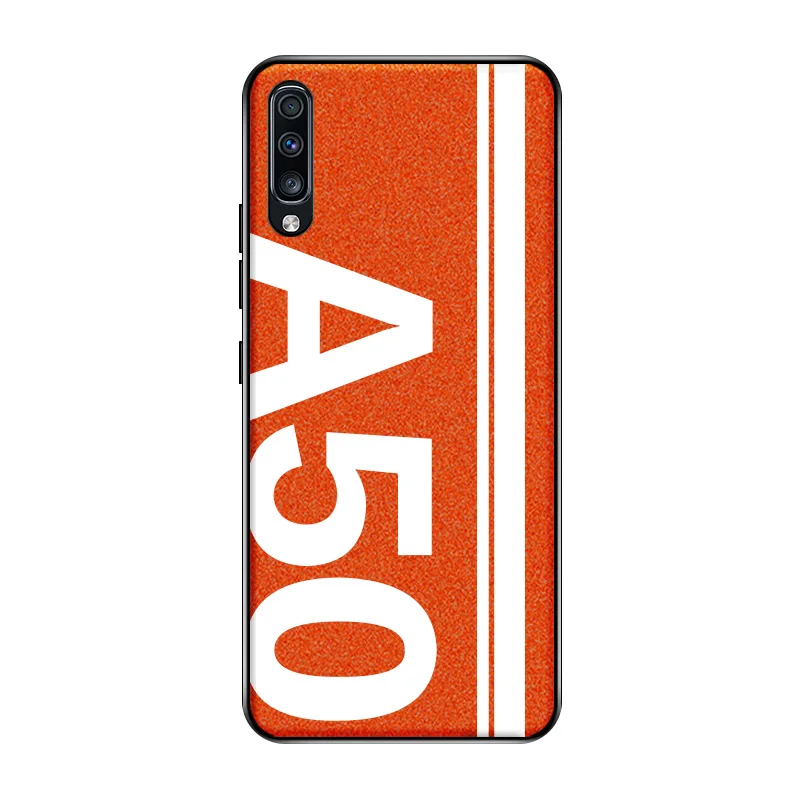 Чехол для samsung Galaxy A50, блестящий кожаный силиконовый мягкий защитный чехол для samsung A30 A50 A70, противоударный чехол - Цвет: A50 - Orange