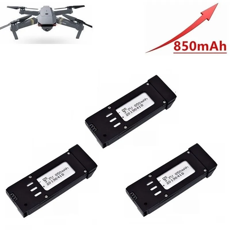 Обновленная версия 850mAh 3,7 V Lipo батарея для E58 S168 JY019 RC Дрон Квадрокоптер запасные части 3,7 v аккумуляторная батарея - Цвет: 3pcs