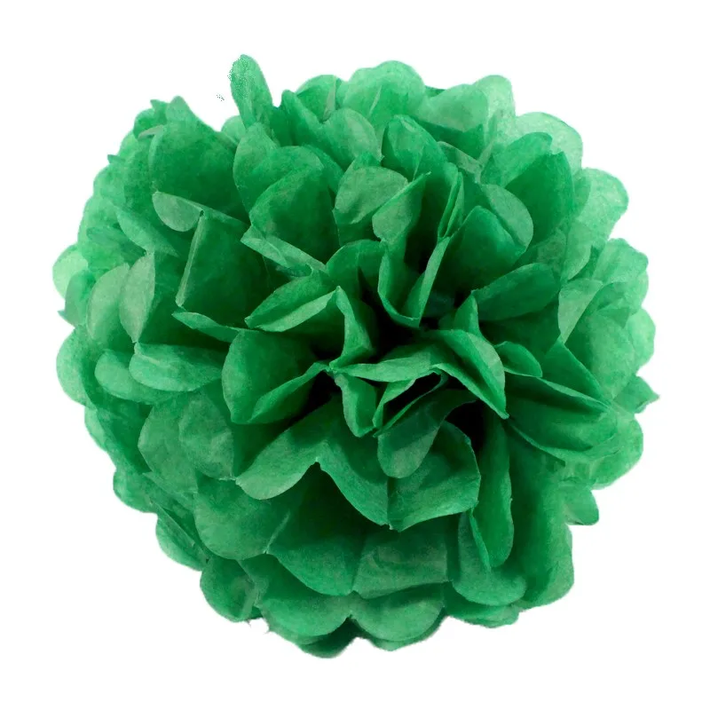 Green 1 шт., размер: 4/6/8/10/12 дюймов ткани Бумага помпоны для творчества DIY Ремесло Цветочные шары из бумаги для вечеринок и свадебных церемоний украшения для дома - Цвет: Green