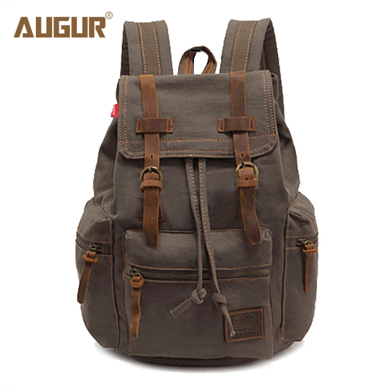 male and female vintage canvas backpack girl' school bag man travel large capacity bag men's 14