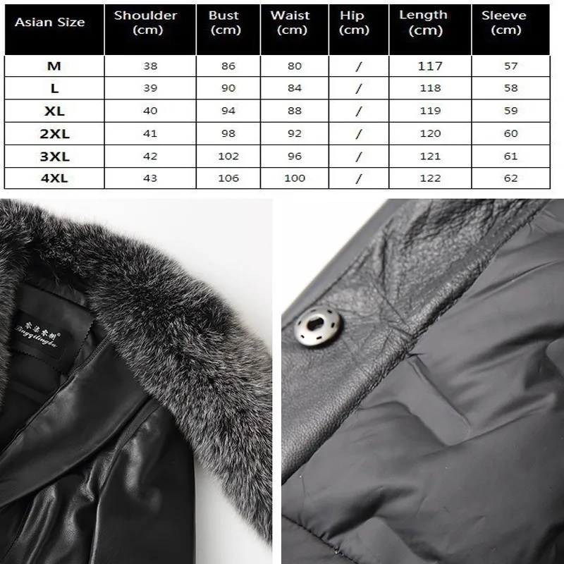 Длинная парка из натуральной кожи Женское пальто овчины и белой утки женская