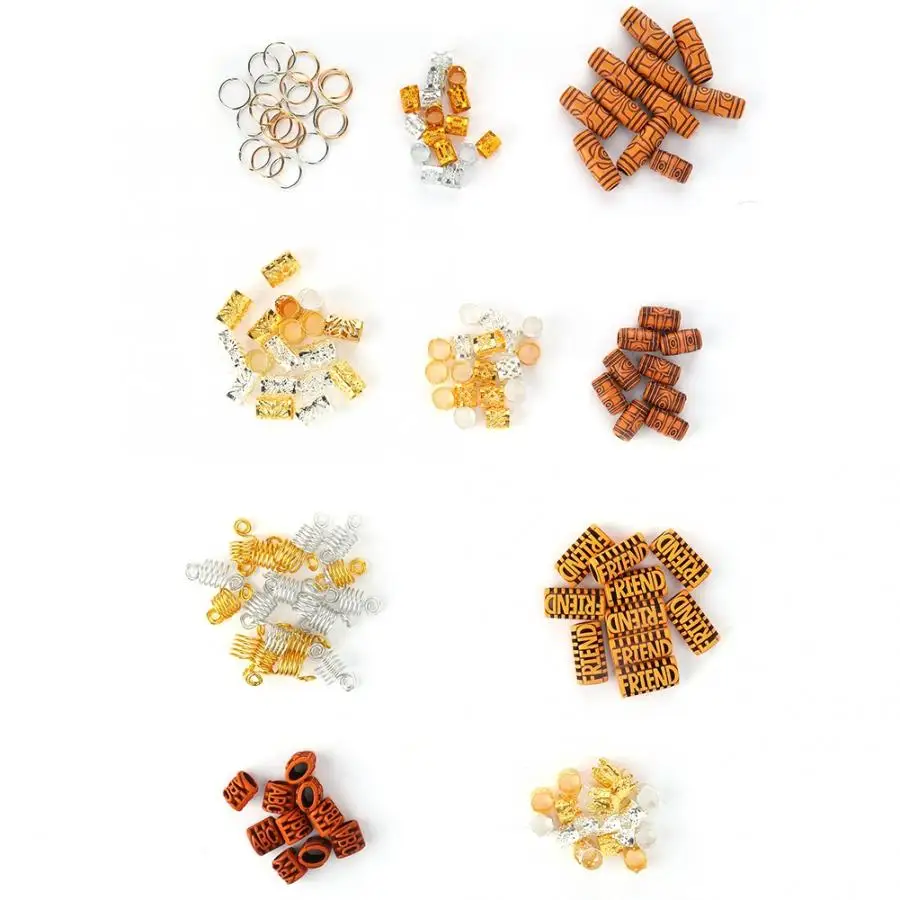 Полые кольца для косичек 160 шт. трехслойные заколки волос украшения женщин и