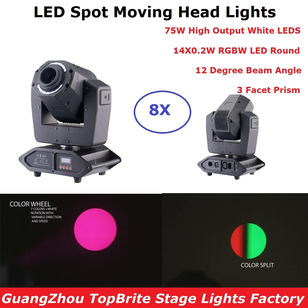 Светодиодные Подвижные Фары DMX512 75 Вт прожекторы с подвижным лучом