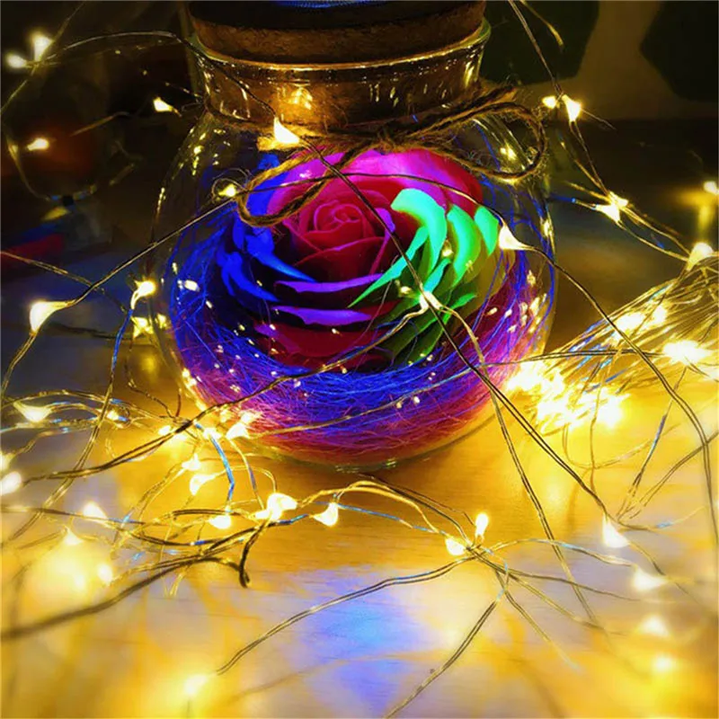 Горячая Распродажа медный провод светодиодный светильник 2 10 м 100 светодиодов