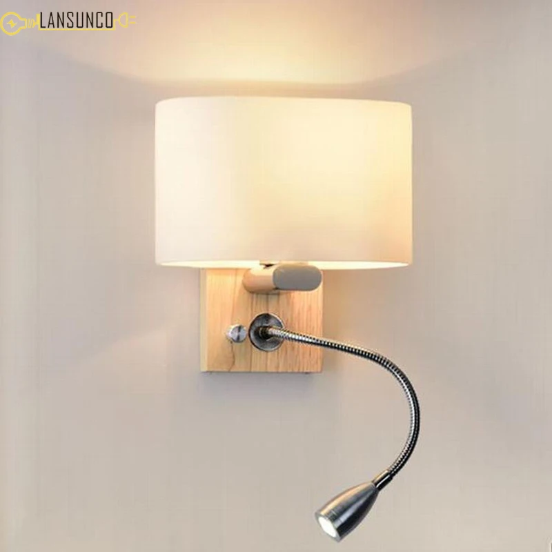 Nordic Wall Lights Simple Lamp Modern Wandlamp Creative Glass Fabric Sconce For Bedside Aisle LED Light Fixture | Освещение