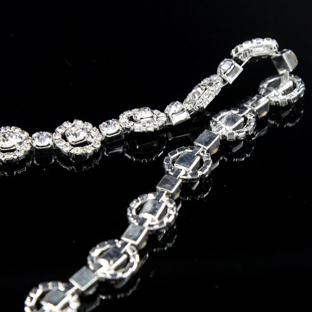 1 ярд блестящий круглый горный хрусталь кристалл отделка медная цепь платье