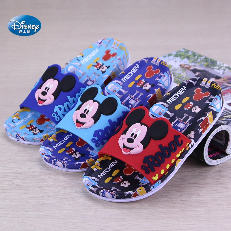 Новинка лета 2018 детские сандалии Disney домашние тапочки с рисунком Микки Мауса 30