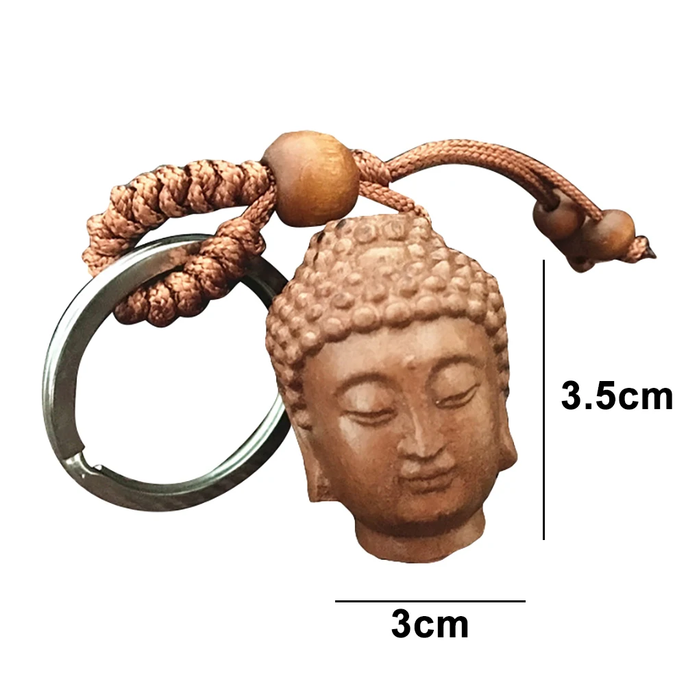 

Durable Mini Wooden Buddha Head Statue Craft Sakyamuni Tathagata Figurine Decorative Ornament