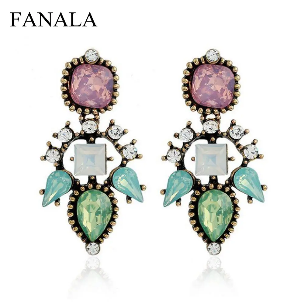 Gift Vintage Rhinestone One Women Earrings Crystal Dangle Ear etnico Hollow Pair brincos Geometric | Украшения и аксессуары