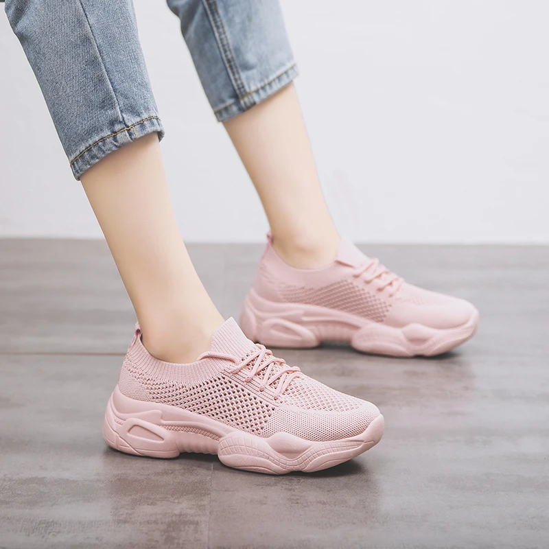 Bjakin Running Shoes For Sale Top Woman Sports Rubber 2020 Newest Women Sneakers Pink Jogging Zapatillas Deporte Mujer 40 | Спорт и