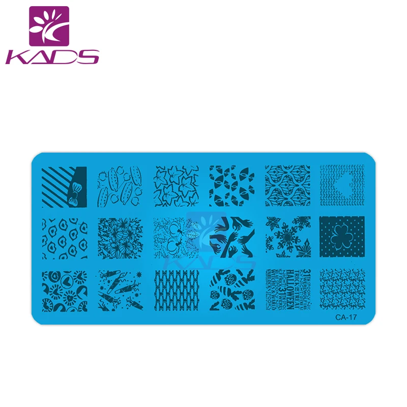 KADS CA17 Новый Дизайн Листьев и Снежинка Серии Стали Ногтей Штамповки Плиты