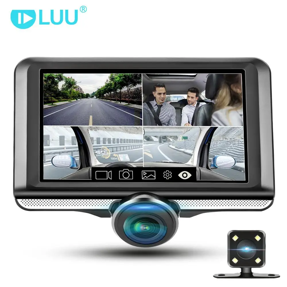 LUU 4 5 ''IPS сенсорный экран видеорегистратор 360 градусов Full HD Рыбий глаз объектив