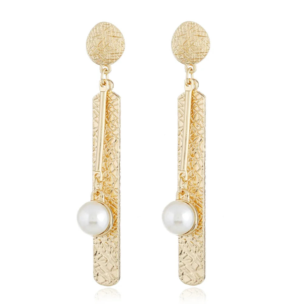 Louleur 2019 New Vintage Exaggerated Big Circle Long Dangle Earrings Pearl Gold Drop For Women Party Jewelry Brinco | Украшения и