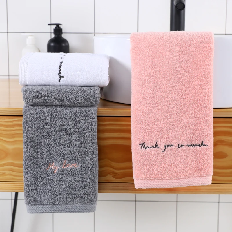 Креативное полотенце с вышивкой букв для взрослых и детей 70*140 см/35*75 см удобное