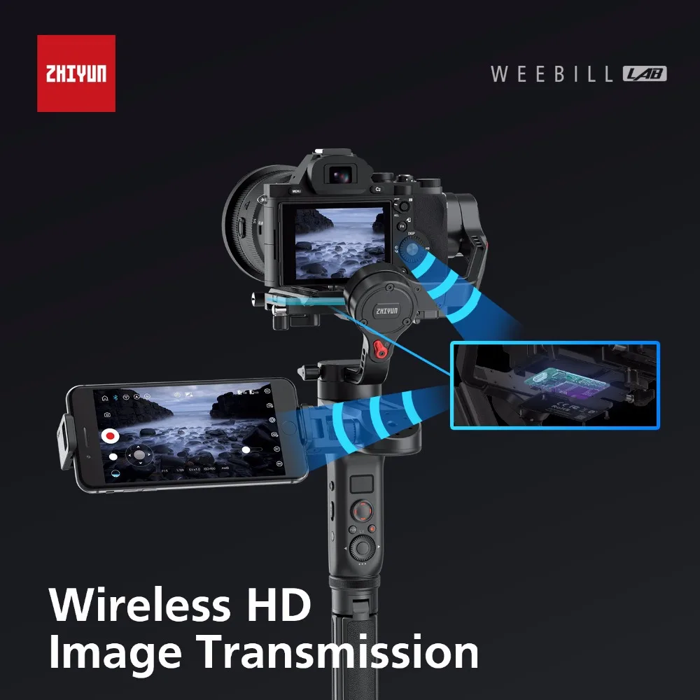 Zhiyun Weebill лаборатории карданный 3-осевой ручной Беспроводной передачи изображения Для беззеркальных Камера стабилизатор PK DJI Ronin S MOZA air2