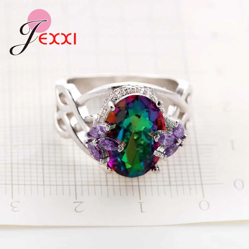 Fantasy Wedding Rings for Women 925 Sterling Silver Ring with Crystal Stones High Quality Fashion Anillos Jewelry | Украшения и