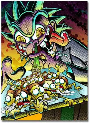 Горячая 2017 Рик и Морти Книги по искусству шелка с принтом Poste настенные 12x18' 24х36