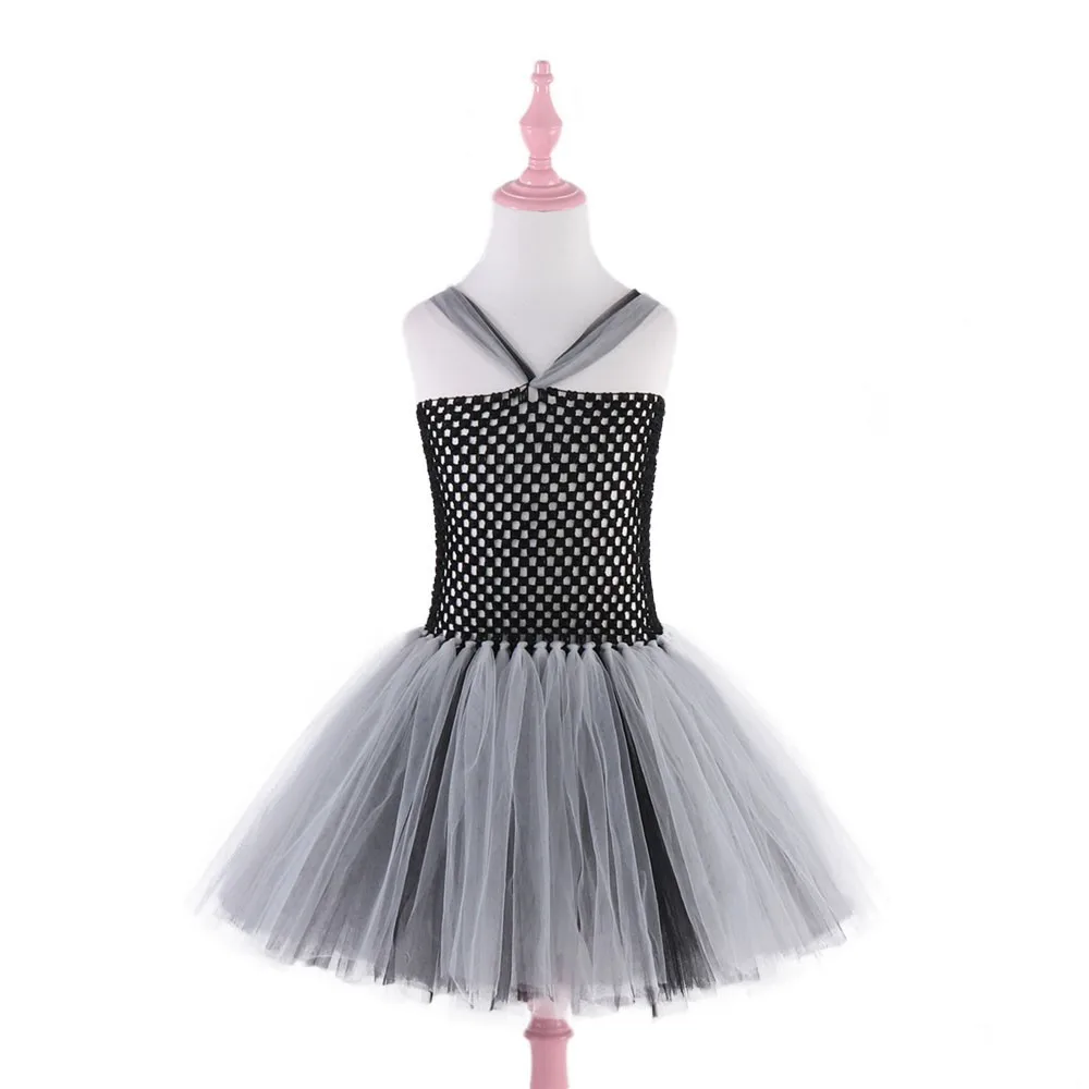 Черные платья-пачки для девочек на Хэллоуин тюлевые вечерние платья день