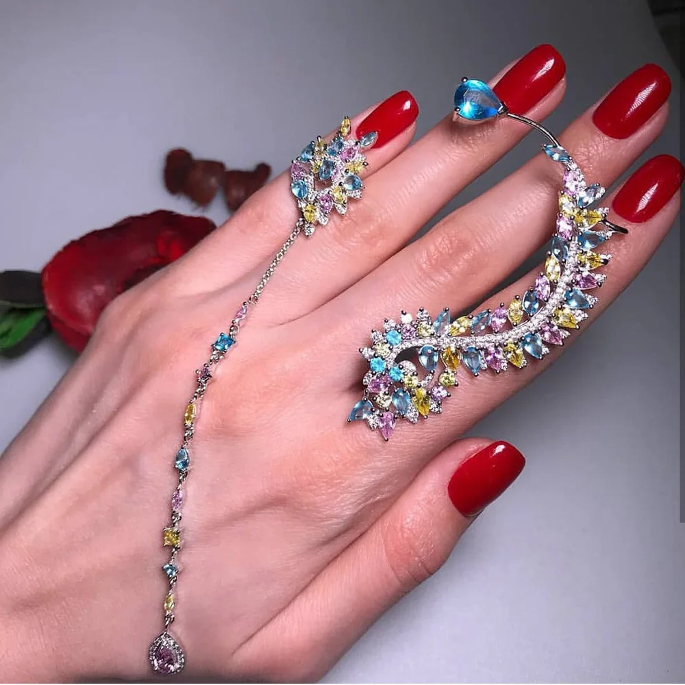 Женские асимметричные серьги Funmode популярные подвески с фианитом ААА вечерние в