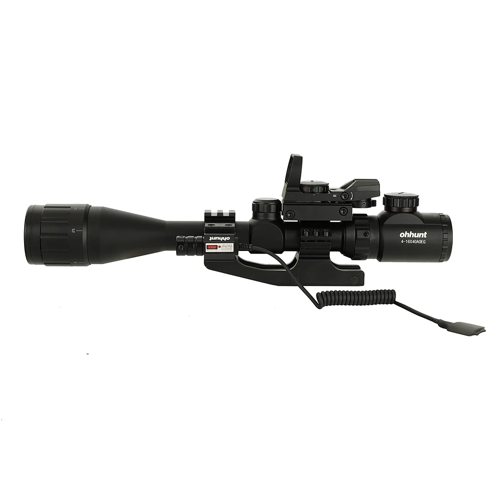 Прицел ohhunt 4-16X40 AOEG Hunitng Combo проволочная сетка Mil Dot с красными зелеными лазерными