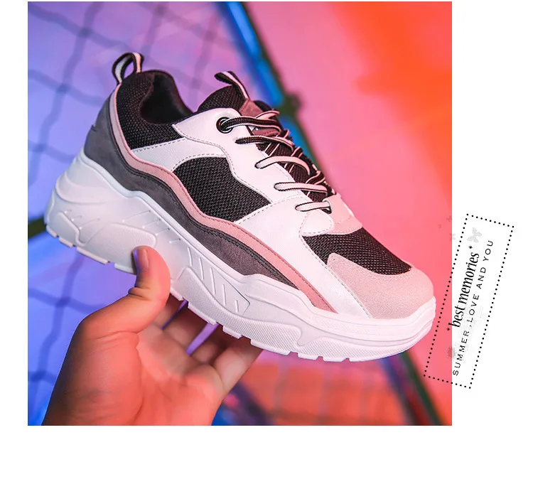 Женская обувь; коллекция года; модные теннисные кроссовки на платформе; tenis feminino Dad; обувь из дышащего сетчатого материала; женская повседневная обувь; женские кроссовки
