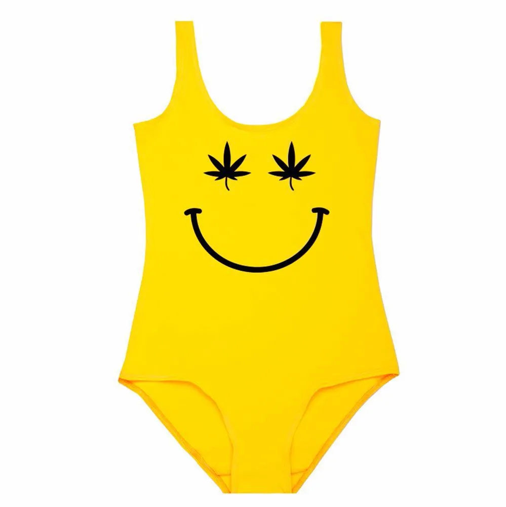 Сорняк лист смайлик один Костюм из нескольких предметов Боди Одежда для плаванья