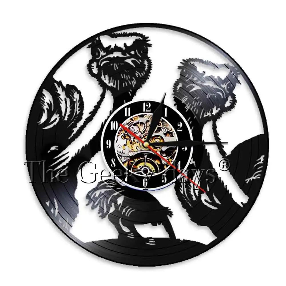 Африканские Страусиные настенные часы с длинным воротником и виниловой