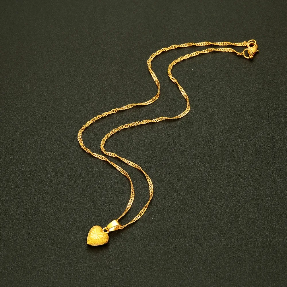 CHENGXUN Золотой резной сердце Цепочки и ожерелья Для мужчин Jewelry Подвеска женщин