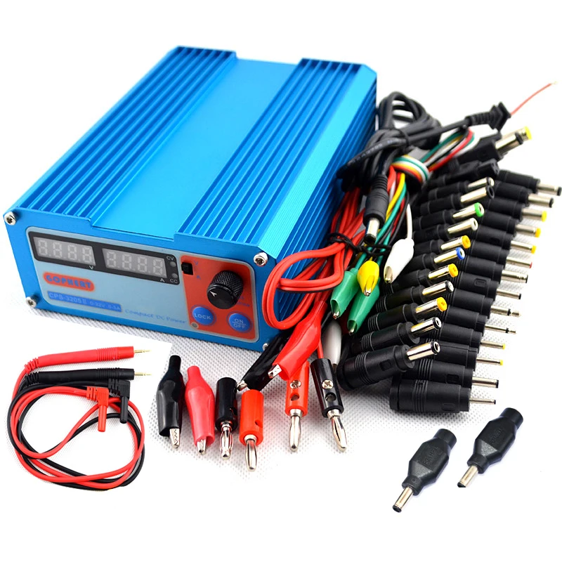 CPS-3205II 110 V-220 V 0-32 В пост/0-5A, компактный цифровой настраиваемый DC Питание+ 39 шт./компл. разъем питания постоянного тока для лаборатории Тетрадь Инструменты для ремонта компьютеров