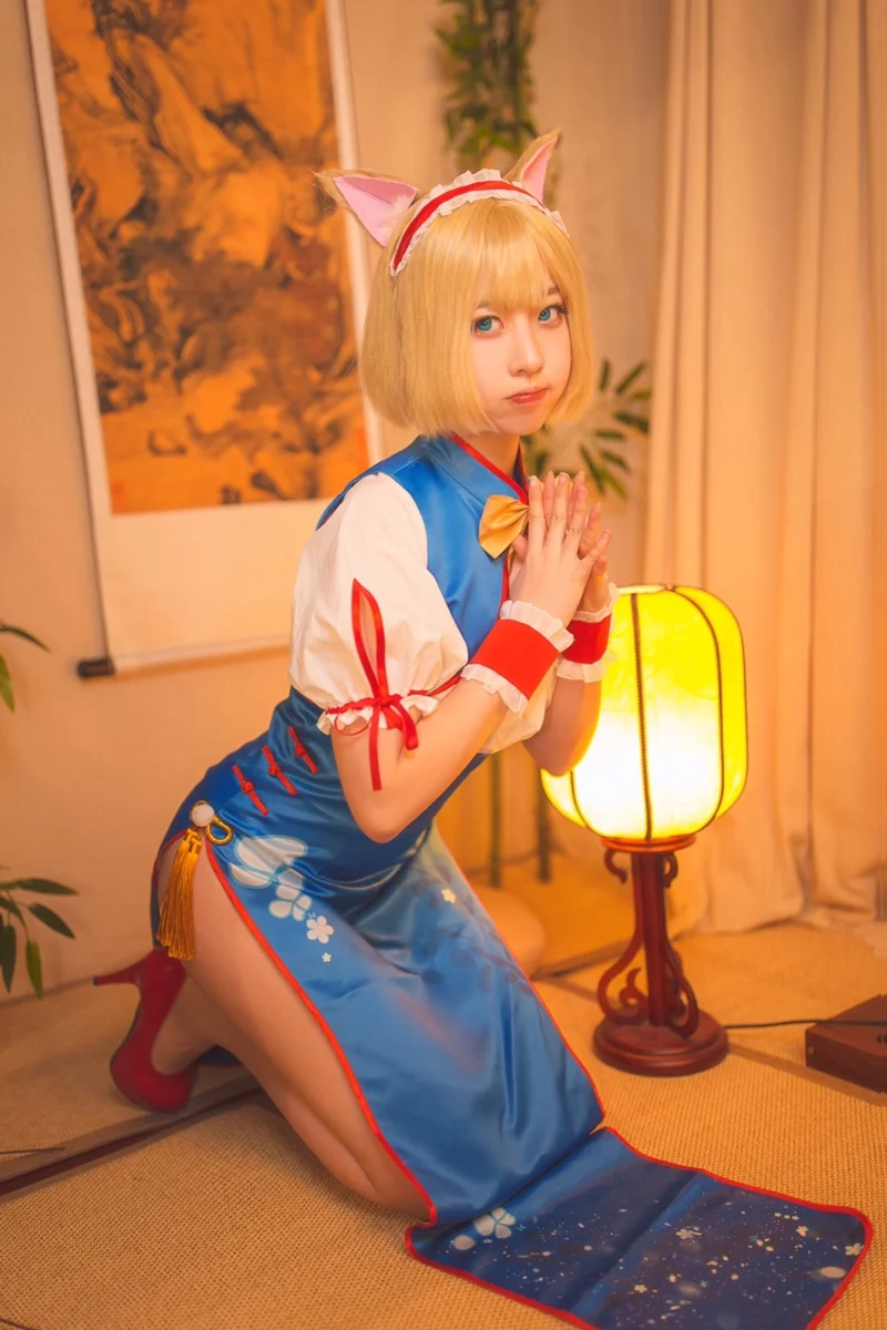 Алиса Kirisame Marisa TouHou проект Lunar cheongsam Marisa/Алиса Карнавальный Костюм новогодний
