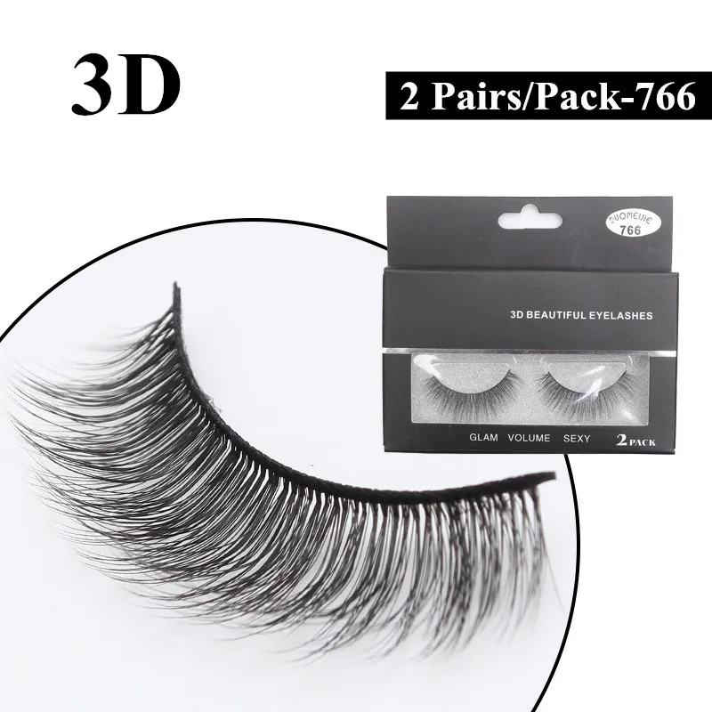 

3D Black False Eyelashes Pack Daily Makeup Natural Long Cross Strip False Eye Lashes Extension Eye Makeup Tools