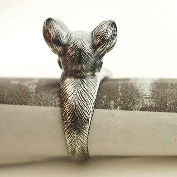 Оптовая продажа винтажное регулируемое кольцо чихуахуа в стиле ретро мужские