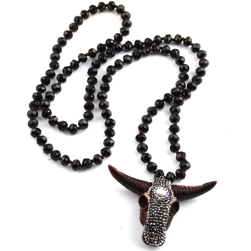 Бесплатная доставка модные длинные хрустальные ожерелья со стеклянным узелком