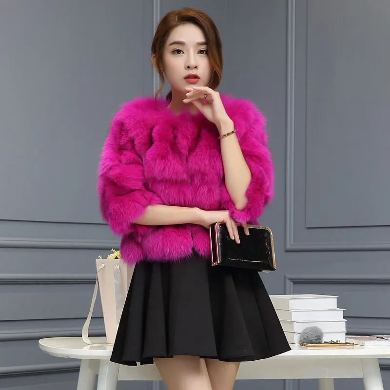 Шуба женская из натурального Лисьего меха модная верхняя одежда - купить по