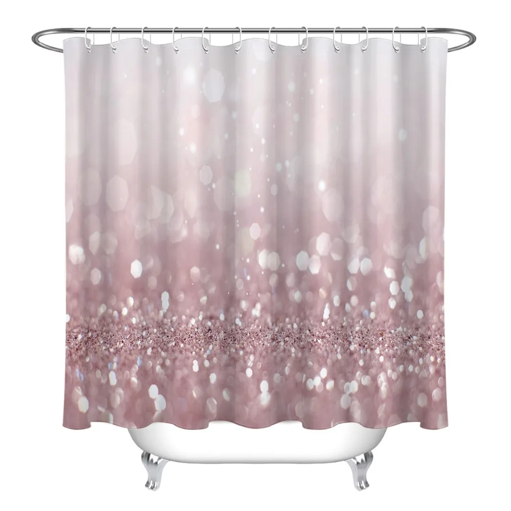 LB абстрактные розовые блестящие рождественские занавески для душа роскошная