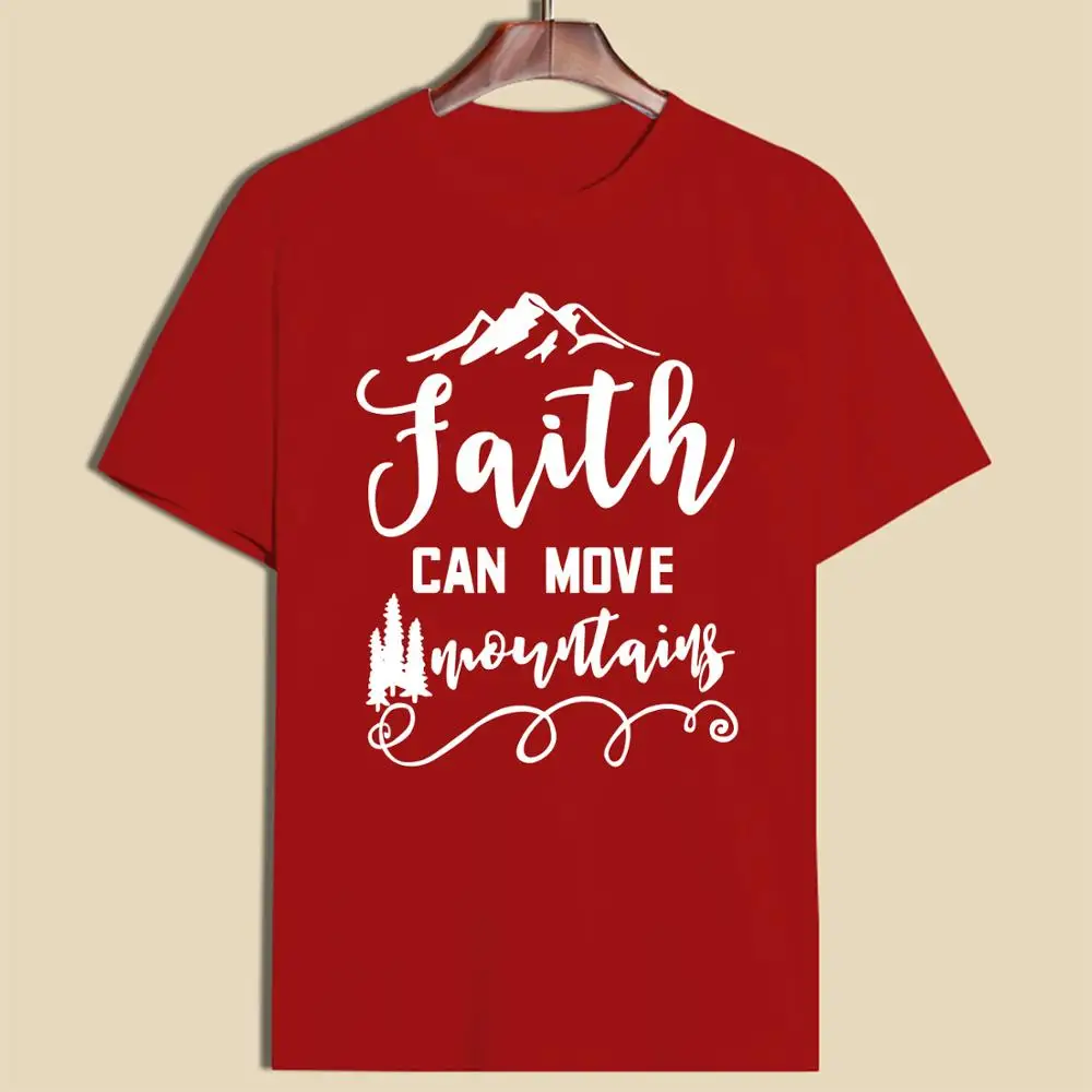 Faith Can Move HORUS вдохновляющий лозунг женская летняя футболка повседневная мужская с