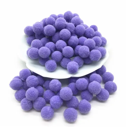 11 Purple blue 10 мм многоцветный помпон, мягкие круглые пушистые Помпоны, плюшевые помпоны для рукоделия, мячи, пушистые Помпоны, домашние украшения для детских игрушек, самодельные принадлежности, 100 шт - Цвет: 11 Purple blue
