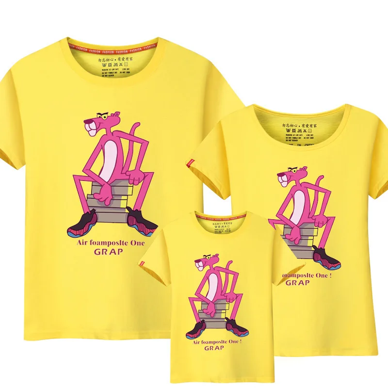 Футболка с леопардовым принтом для всей семьи одинаковые наряды одежда мамы папы