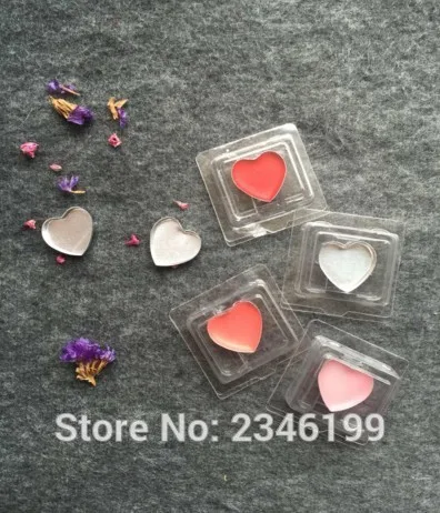 

100pcs/lot Heart Shape Lipstick Compacts, Empty Eyeshadow Powder Container, Plastic Beautiful Blush Case, Lip Balm Subpackage
