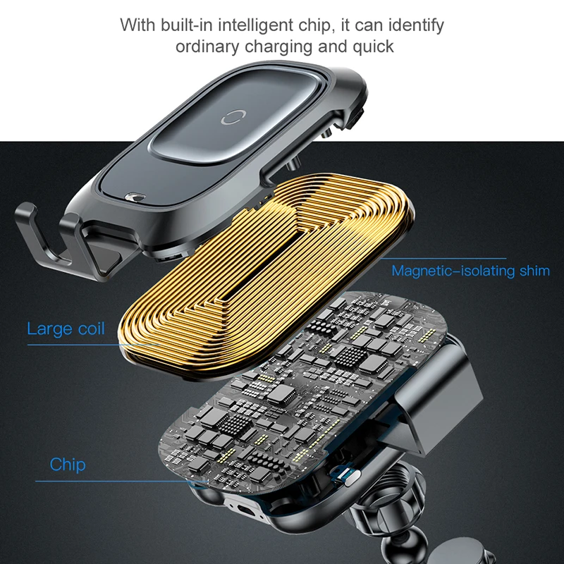 Baseus Беспроводное автомобильное зарядное держатель для телефона в ма iPhone Xs Max Xr X