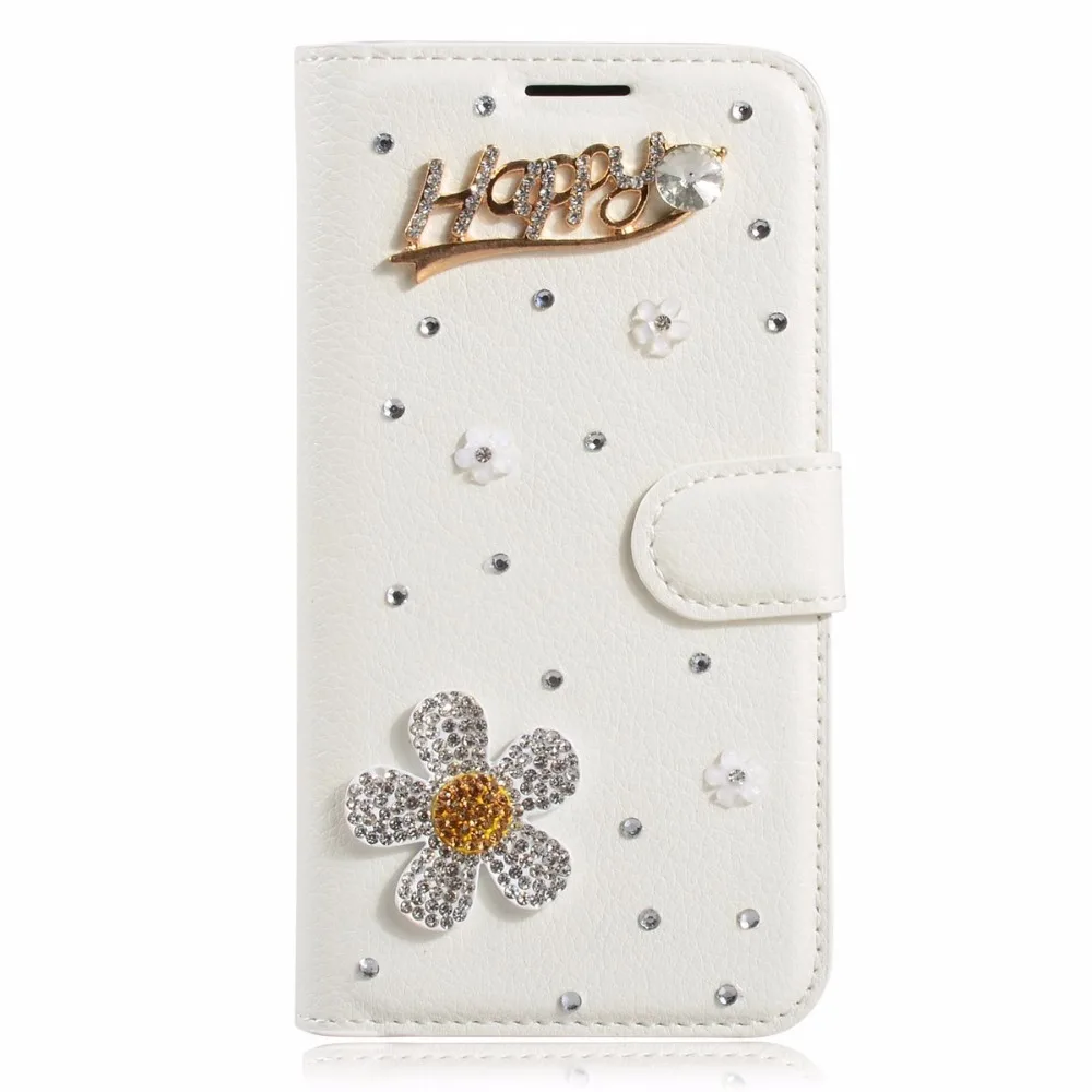 Кристалл Rhinestone Искусственная кожа откидная крышка для OnePlus 5 мобильный телефон