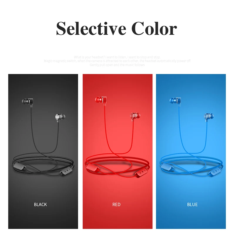 Фото Наушники H8 Bluetooth, беспроводные магнитные наушники с шейным ободом, гарнитура с микрофоном для спорта №3