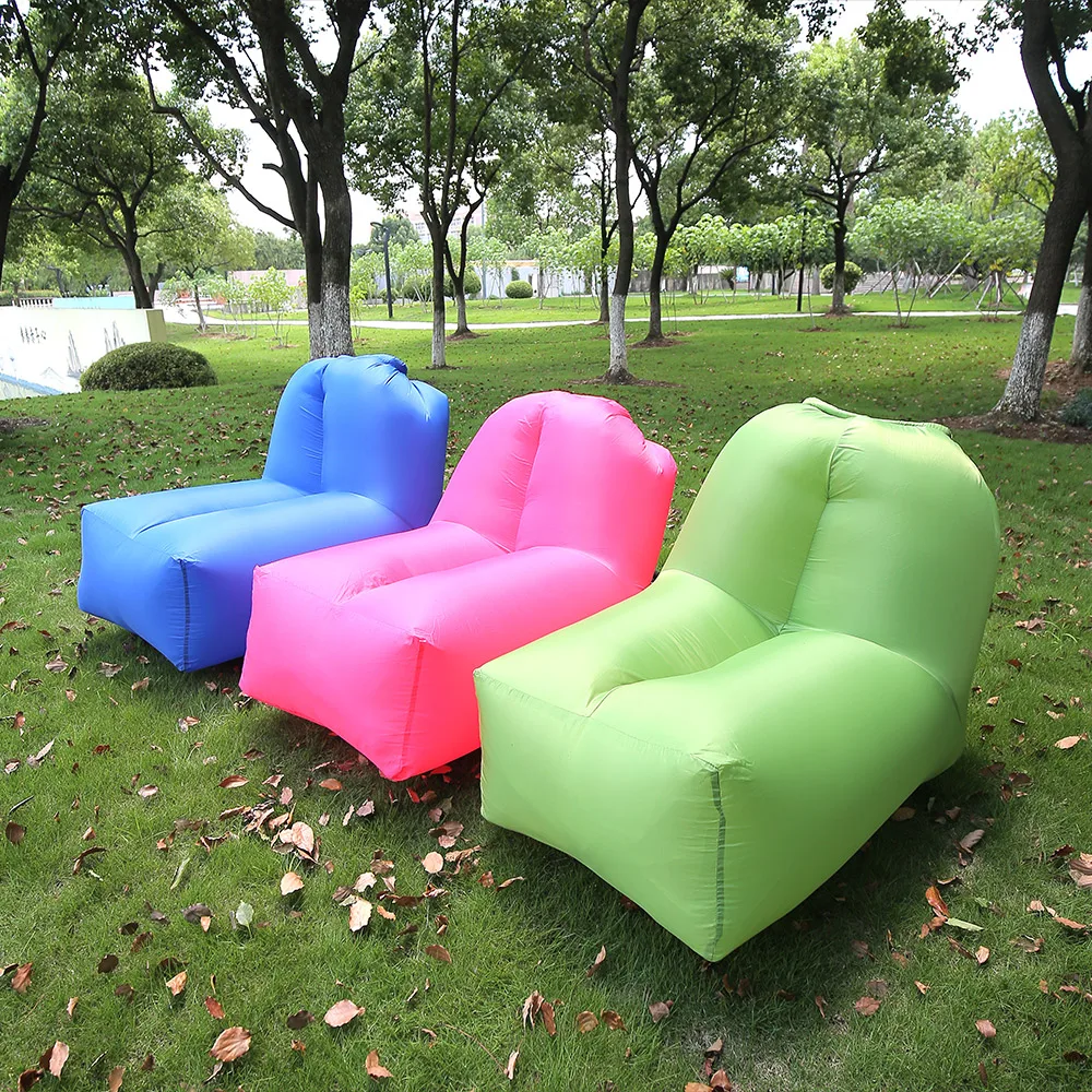 Online Taşınabilir şişme Kanepe Yatak Kamp Şezlong Kanepe Uyku Tembel Hava Sandalye Ile Ayarlanabilir Arkalığı Plaj Parkı Köy Havuzu