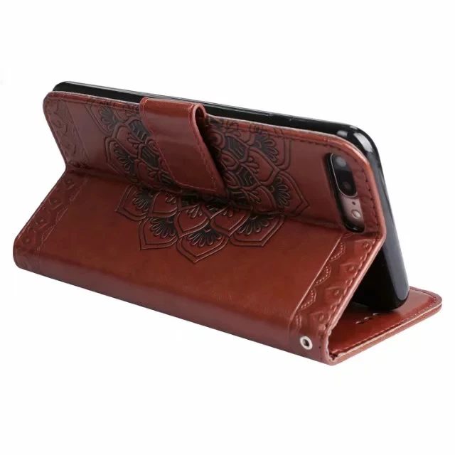 Роскошный кожаный чехол-книжка с 3D тисненым цветком для iPhone XS Max XS XR X 8Plus 8 7Plus 7 6s Plus 6s 5S SE кожаный чехол-кошелек